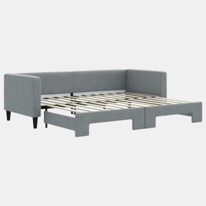 Sofá-cama, Sofá conversível com gavetão 80x200 cm tecido cinzento-claro