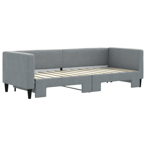 Sofá-cama, Sofá conversível com gavetão 80x200 cm tecido cinzento-claro Sofá-cama, Sofá conversível com gavetão 80x200 cm tecido cinzento-claro