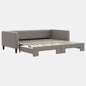 Sofá-cama, Sofá conversível com gavetão 100x200 cm tecido cinzento-acastanhado