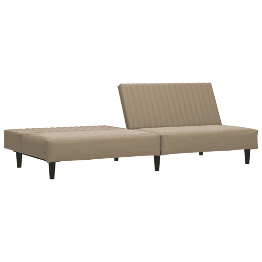 Sofá-cama, Sofá conversível de 2 lugares couro artificial cappuccino Sofá-cama, Sofá conversível de 2 lugares couro artificial cappuccino