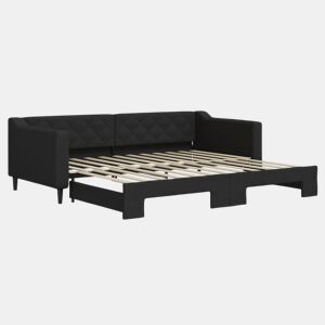 Sofá-cama, Sofá conversível com gavetão 90x200 cm tecido preto