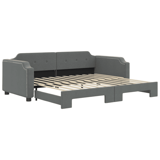 Sofá-cama, Sofá conversível com gavetão 90x200 cm tecido cinzento-escuro Sofá-cama, Sofá conversível com gavetão 90x200 cm tecido cinzento-escuro