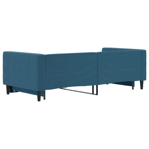 Sofá-cama, Sofá conversível com gavetão 90x200 cm veludo azul