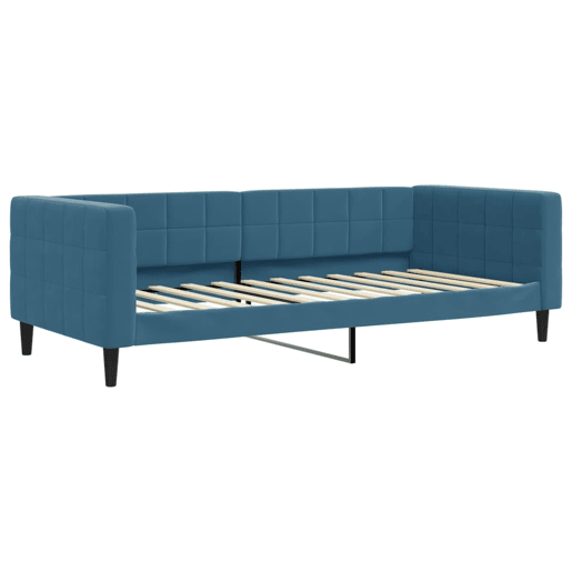 Sofá-cama, Sofá conversível com gavetão 90x200 cm veludo azul