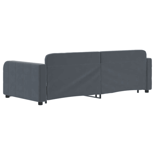 Sofá-cama, Sofá conversível com gavetão 90x200 cm veludo cinzento-escuro Sofá-cama, Sofá conversível com gavetão 90x200 cm veludo cinzento-escuro