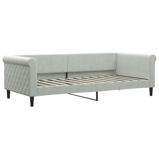 Sofá-cama, Sofá conversível c gavetão e gavetas 90x200 cm veludo cinzento-claro Sofá-cama, Sofá conversível c gavetão e gavetas 90x200 cm veludo cinzento-claro