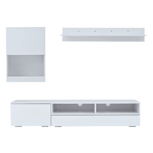 Conjunto de móveis para TV 175x39x34 cm - Conjunto completo com LED, Hochglanz, para TVs de até 80, Branco