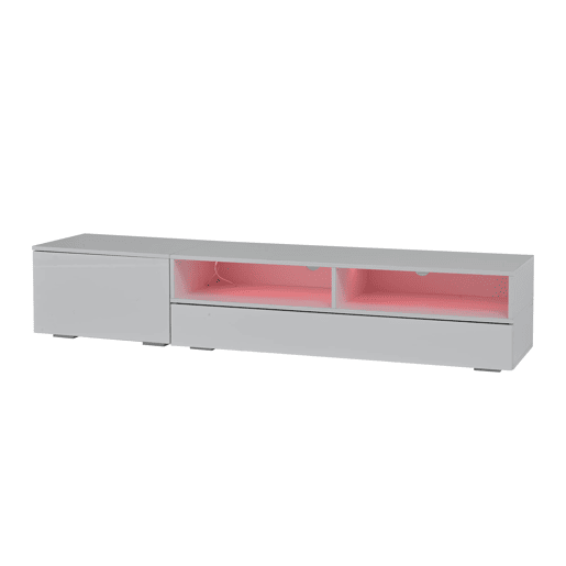 Conjunto de móveis para TV 175x39x34 cm - Conjunto completo com LED, Hochglanz, para TVs de até 80, Branco