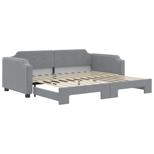 Sofá-cama, Sofá conversível com gavetão 90x200 cm tecido cinzento-claro Sofá-cama, Sofá conversível com gavetão 90x200 cm tecido cinzento-claro
