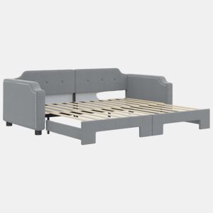 Sofá-cama, Sofá conversível com gavetão 90x200 cm tecido cinzento-claro