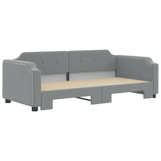 Sofá-cama, Sofá conversível com gavetão 90x200 cm tecido cinzento-claro Sofá-cama, Sofá conversível com gavetão 90x200 cm tecido cinzento-claro