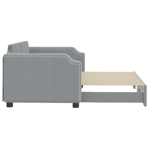 Sofá-cama, Sofá conversível com gavetão 90x200 cm tecido cinzento-claro Sofá-cama, Sofá conversível com gavetão 90x200 cm tecido cinzento-claro