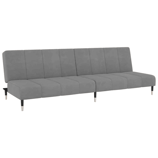 Sofá-cama, Sofá conversível de 2 lugares veludo cinzento-claro