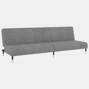 Sofá-cama, Sofá conversível de 2 lugares veludo cinzento-claro