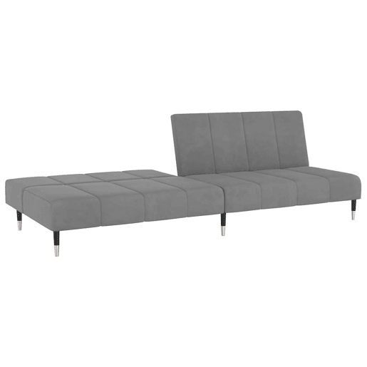 Sofá-cama, Sofá conversível de 2 lugares veludo cinzento-claro