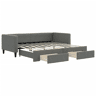 Sofá-cama, Sofá conversível c gavetão e gavetas 90x190 cm tecido cinzento-escuro