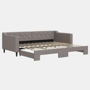 Sofá-cama, Sofá conversível com gavetão 90x200 cm tecido cinzento-acastanhado