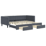 Sofá-cama, Sofá conversível c gavetão e gavetas 90x200 cm veludo cinzento-escuro