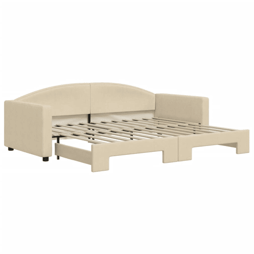 Sofá-cama, Sofá conversível com gavetão 90x200 cm tecido cor creme