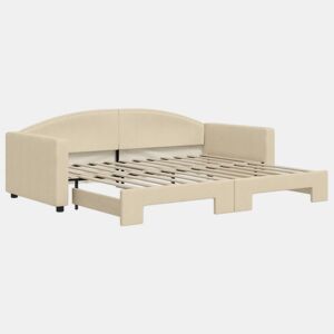 Sofá-cama, Sofá conversível com gavetão 90x200 cm tecido cor creme