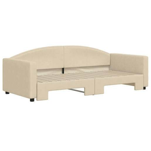Sofá-cama, Sofá conversível com gavetão 90x200 cm tecido cor creme
