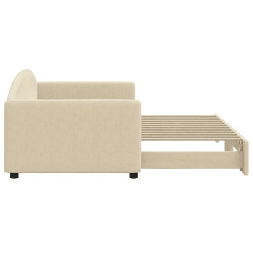 Sofá-cama, Sofá conversível com gavetão 90x200 cm tecido cor creme