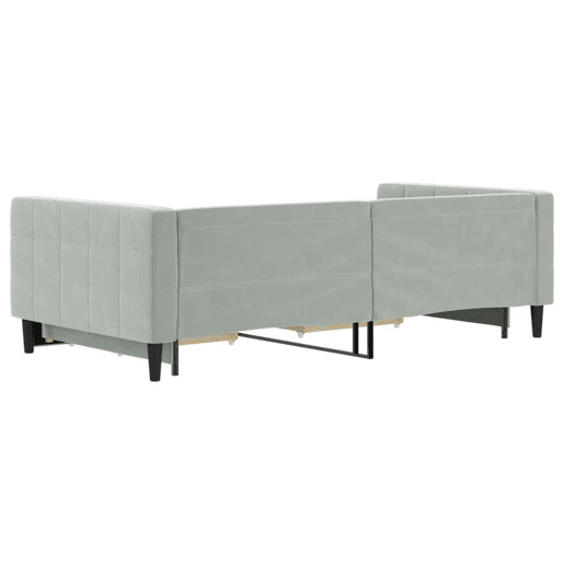 Sofá-cama, Sofá conversível c gavetão e gavetas 100x200 cm veludo cinzento-claro