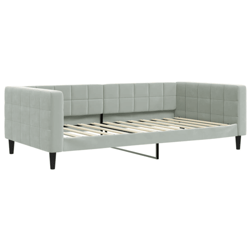 Sofá-cama, Sofá conversível c gavetão e gavetas 100x200 cm veludo cinzento-claro