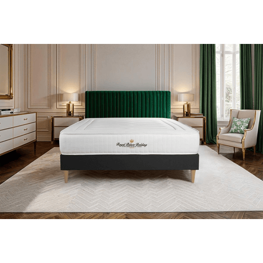 Pack sommier em kit preto com colchão LANCASTER 160x195cm - Altura : 22 cm - Molas ensacadas e viscoelástico - Firmeza : Alta com 3 Zona de firmeza