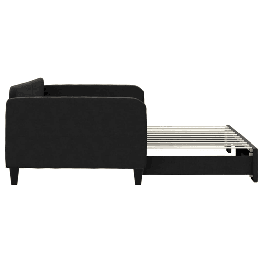 Sofá-cama, Sofá conversível com gavetão 100x200 cm tecido preto