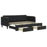 Sofá-cama, Sofá conversível com gavetão e gavetas 90x200 cm veludo preto
