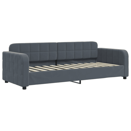 Sofá-cama, Sofá conversível com gavetão 80x200 cm veludo cinzento-escuro Sofá-cama, Sofá conversível com gavetão 80x200 cm veludo cinzento-escuro