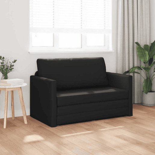 Sofá-cama, Sofá conversível Preto 124 x 71 x 78 cm Veludo