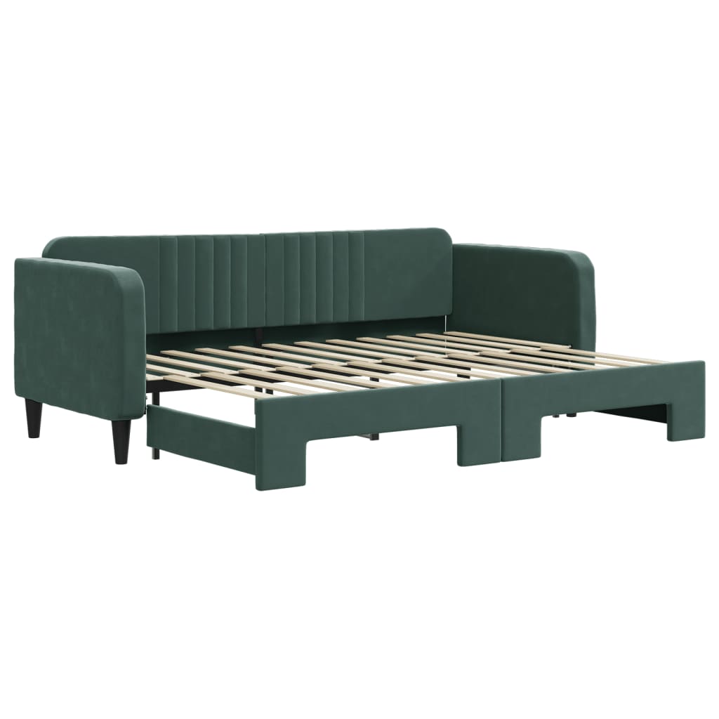 sofa cama - sofa convertible nido terciopelo verde oscuro 80x200 cm