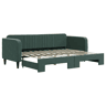 Sofá-cama, Sofá conversível com gavetão 80x200 cm veludo verde-escuro