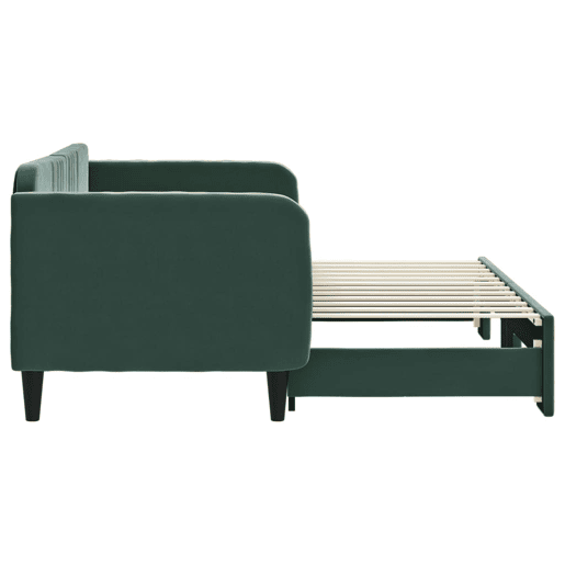Sofá-cama, Sofá conversível com gavetão 80x200 cm veludo verde-escuro Sofá-cama, Sofá conversível com gavetão 80x200 cm veludo verde-escuro