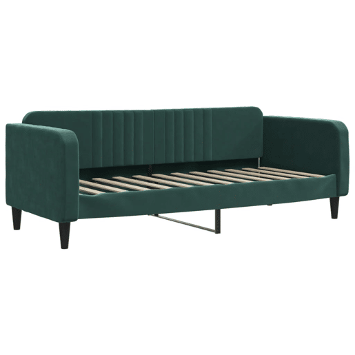Sofá-cama, Sofá conversível com gavetão 80x200 cm veludo verde-escuro Sofá-cama, Sofá conversível com gavetão 80x200 cm veludo verde-escuro