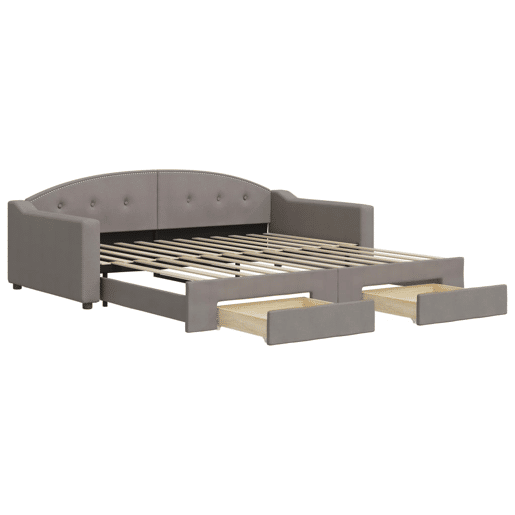 Sofá-cama, Sofá conversível c gavetãogavetas 100x200cm tecido cinza-acastanhado