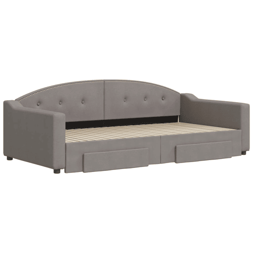 Sofá-cama, Sofá conversível c gavetãogavetas 100x200cm tecido cinza-acastanhado