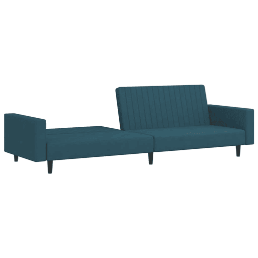 Sofá-cama, Sofá conversível de 2 lugares veludo azul