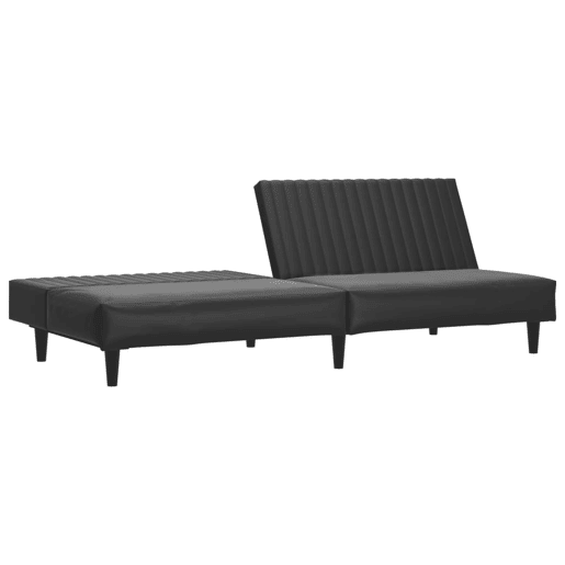 Sofá-cama, Sofá conversível de 2 lugares couro artificial preto Sofá-cama, Sofá conversível de 2 lugares couro artificial preto