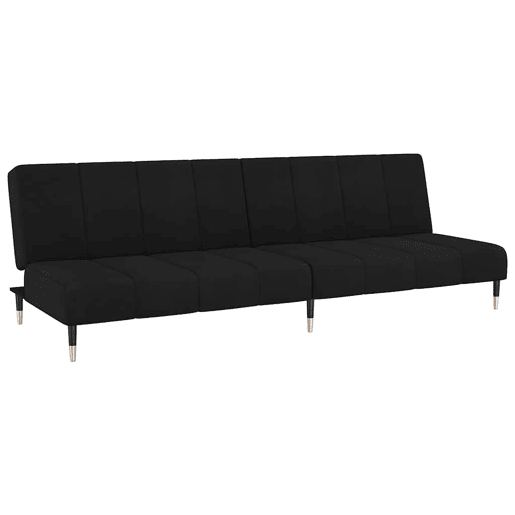 Sofá-cama, Sofá conversível de 2 lugares veludo preto