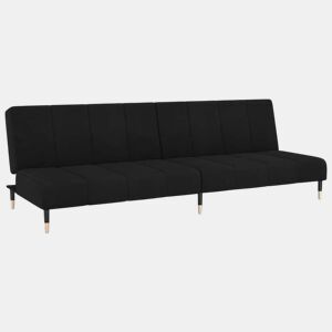 Sofá-cama, Sofá conversível de 2 lugares veludo preto