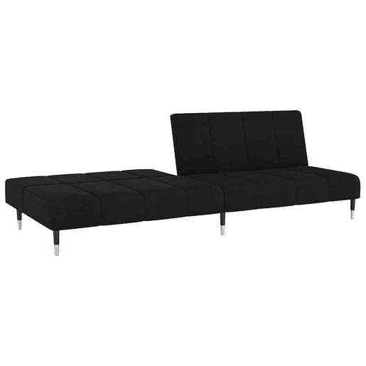 Sofá-cama, Sofá conversível de 2 lugares veludo preto
