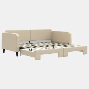 Sofá-cama, Sofá conversível com gavetão 100x200 cm tecido cor creme