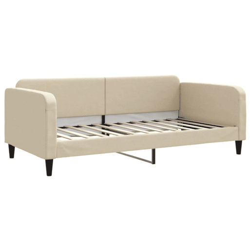 Sofá-cama, Sofá conversível com gavetão 100x200 cm tecido cor creme Sofá-cama, Sofá conversível com gavetão 100x200 cm tecido cor creme