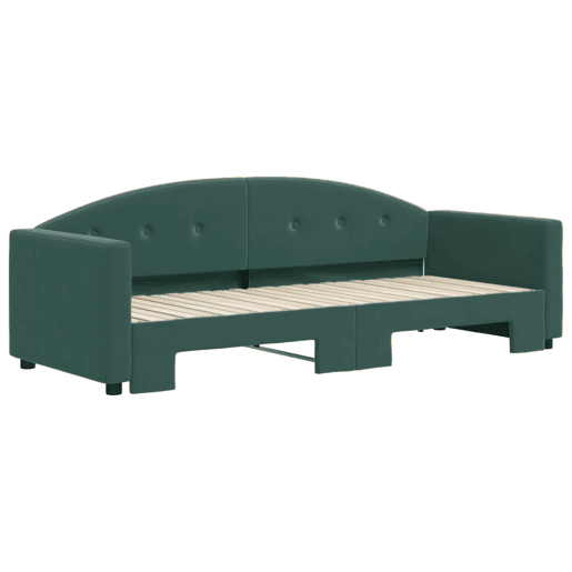 Sofá-cama, Sofá conversível com gavetão 80x200 cm veludo verde-escuro Sofá-cama, Sofá conversível com gavetão 80x200 cm veludo verde-escuro