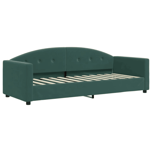 Sofá-cama, Sofá conversível com gavetão 80x200 cm veludo verde-escuro Sofá-cama, Sofá conversível com gavetão 80x200 cm veludo verde-escuro