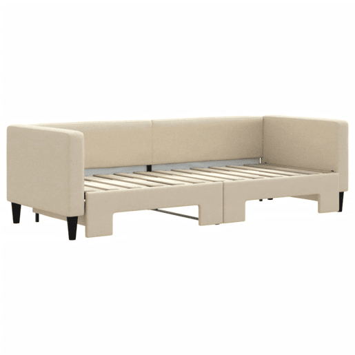 Sofá-cama, Sofá conversível com gavetão 80x200 cm tecido cor creme