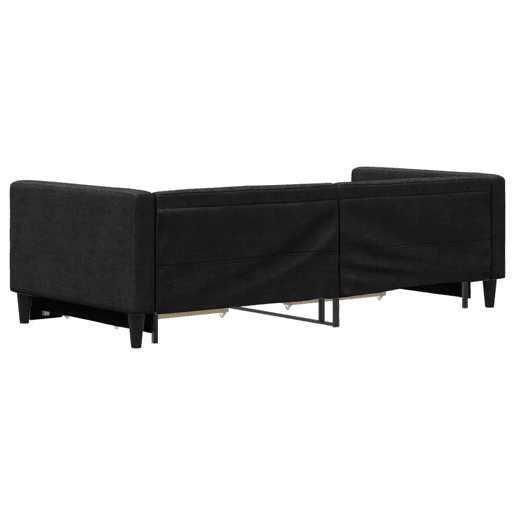 Sofá-cama, Sofá conversível com gavetão e gavetas 90x190 cm tecido preto